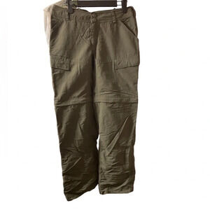 THE NORTH FACE OLIVE GREEN CONVERTIBLE HIKING PANTS